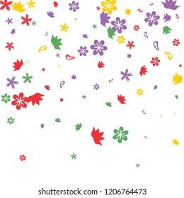 Cute Floral Pattern with Simple Small Flowers for Greeting Card or Poster. Naive Daisy Flowers in Primitive Style. Vector Background for Spring or Summer Design.
