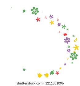 Cute Floral Pattern with Simple Small Flowers for Greeting Card or Poster. Naive Daisy Flowers in Primitive Style. Vector Background for Spring or Summer Design.
