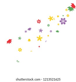 Cute Floral Pattern with Simple Small Flowers for Greeting Card or Poster. Naive Daisy Flowers in Primitive Style. Vector Background for Spring or Summer Design.
