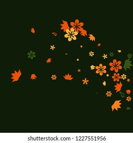 Cute Floral Pattern with Simple Small Flowers for Greeting Card or Poster. Naive Daisy Flowers in Primitive Style. Vector Background for Spring or Summer Design.