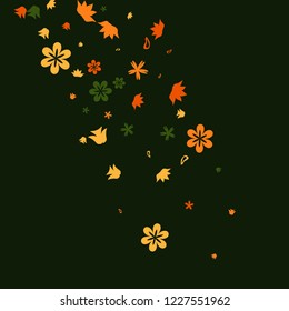 Cute Floral Pattern with Simple Small Flowers for Greeting Card or Poster. Naive Daisy Flowers in Primitive Style. Vector Background for Spring or Summer Design.