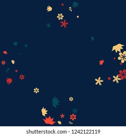 Cute Floral Pattern with Simple Small Flowers for Greeting Card or Poster. Naive Daisy Flowers in Primitive Style. Vector Background for Spring or Summer Design.