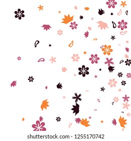 Cute Floral Pattern with Simple Small Flowers for Greeting Card or Poster. Naive Daisy Flowers in Primitive Style. Vector Background for Spring or Summer Design.
