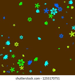 Cute Floral Pattern with Simple Small Flowers for Greeting Card or Poster. Naive Daisy Flowers in Primitive Style. Vector Background for Spring or Summer Design.
