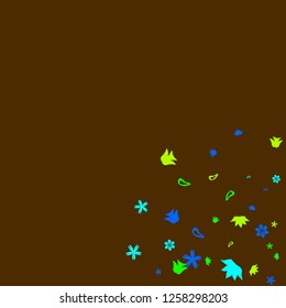 Cute Floral Pattern with Simple Small Flowers for Greeting Card or Poster. Naive Daisy Flowers in Primitive Style. Vector Background for Spring or Summer Design.
