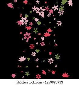 Cute Floral Pattern with Simple Small Flowers for Greeting Card or Poster. Naive Daisy Flowers in Primitive Style. Vector Background for Spring or Summer Design.

