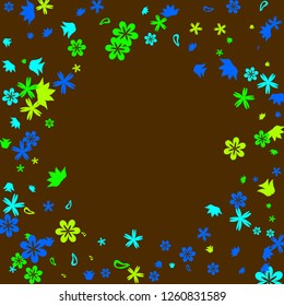 Cute Floral Pattern with Simple Small Flowers for Greeting Card or Poster. Naive Daisy Flowers in Primitive Style. Vector Background for Spring or Summer Design.
