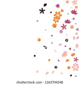 Cute Floral Pattern with Simple Small Flowers for Greeting Card or Poster. Naive Daisy Flowers in Primitive Style. Vector Background for Spring or Summer Design.
