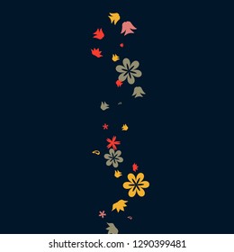 Cute Floral Pattern with Simple Small Flowers for Greeting Card or Poster. Naive Daisy Flowers in Primitive Style. Vector Background for Spring or Summer Design.
