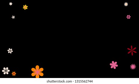 Cute Floral Pattern with Simple Small Flowers for Greeting Card or Poster. Naive Daisy Flowers in Primitive Style. Vector Background for Spring or Summer Design.
