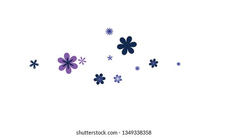 Cute Floral Pattern with Simple Small Flowers for Greeting Card or Poster. Naive Daisy Flowers in Primitive Style. Vector Background for Spring or Summer Design.
