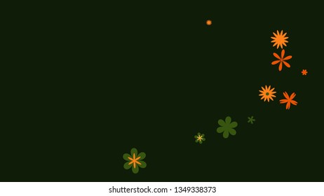 Cute Floral Pattern with Simple Small Flowers for Greeting Card or Poster. Naive Daisy Flowers in Primitive Style. Vector Background for Spring or Summer Design.
