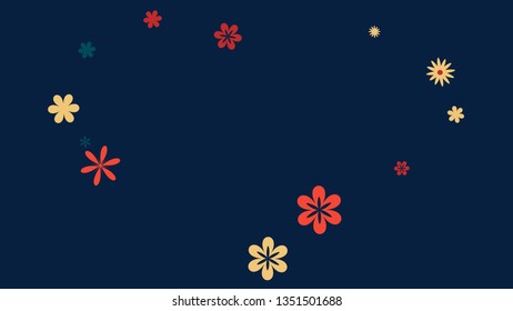 Cute Floral Pattern with Simple Small Flowers for Greeting Card or Poster. Naive Daisy Flowers in Primitive Style. Vector Background for Spring or Summer Design.
