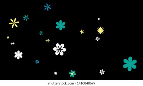 Cute Floral Pattern with Simple Small Flowers for Greeting Card or Poster. Naive Daisy Flowers in Primitive Style. Vector Background for Spring or Summer Design.
