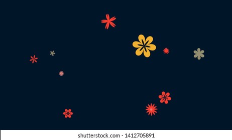 Cute Floral Pattern with Simple Small Flowers for Greeting Card or Poster. Naive Daisy Flowers in Primitive Style. Vector Background for Spring or Summer Design.
