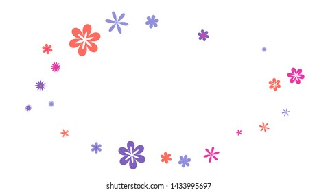 Cute Floral Pattern with Simple Small Flowers for Greeting Card or Poster. Naive Daisy Flowers in Primitive Style. Vector Background for Spring or Summer Design.
