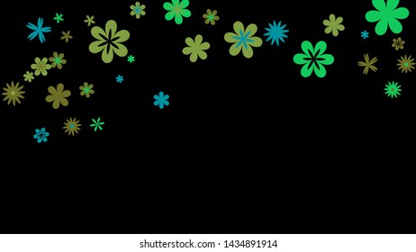 Cute Floral Pattern with Simple Small Flowers for Greeting Card or Poster. Naive Daisy Flowers in Primitive Style. Vector Background for Spring or Summer Design.
