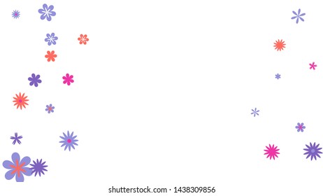 Cute Floral Pattern with Simple Small Flowers for Greeting Card or Poster. Naive Daisy Flowers in Primitive Style. Vector Background for Spring or Summer Design.
