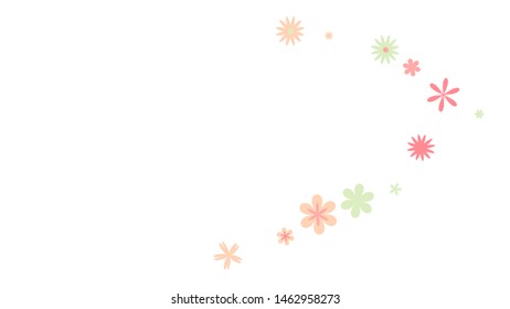 Cute Floral Pattern with Simple Small Flowers for Greeting Card or Poster. Naive Daisy Flowers in Primitive Style. Vector Background for Spring or Summer Design.
