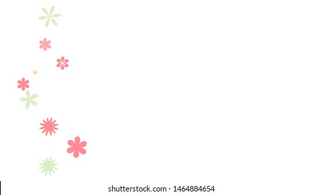 Cute Floral Pattern with Simple Small Flowers for Greeting Card or Poster. Naive Daisy Flowers in Primitive Style. Vector Background for Spring or Summer Design.
