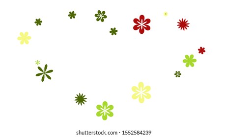 Cute Floral Pattern with Simple Small Flowers for Greeting Card or Poster. Naive Daisy Flowers in Primitive Style. Vector Background for Spring or Summer Design.
