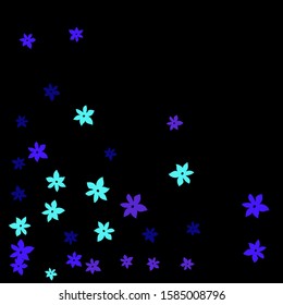 Cute Floral Pattern with Simple Small Flowers for Greeting Card or Poster. Naive Daisy Flowers in Primitive Style. Vector Background for Spring or Summer Design.
