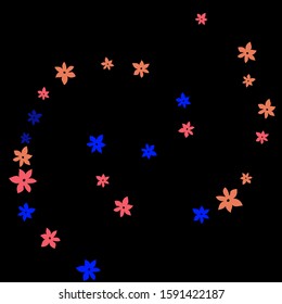 Cute Floral Pattern with Simple Small Flowers for Greeting Card or Poster. Naive Daisy Flowers in Primitive Style. Vector Background for Spring or Summer Design.
