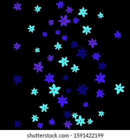 Cute Floral Pattern with Simple Small Flowers for Greeting Card or Poster. Naive Daisy Flowers in Primitive Style. Vector Background for Spring or Summer Design.
