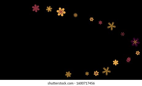 Cute Floral Pattern with Simple Small Flowers for Greeting Card or Poster. Naive Daisy Flowers in Primitive Style. Vector Background for Spring or Summer Design.
