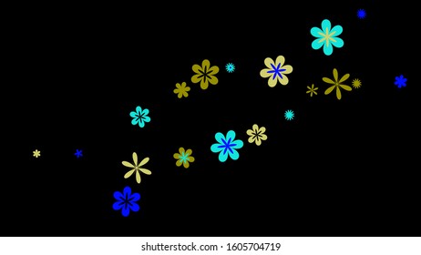 Cute Floral Pattern with Simple Small Flowers for Greeting Card or Poster. Naive Daisy Flowers in Primitive Style. Vector Background for Spring or Summer Design.
