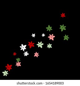 Cute Floral Pattern with Simple Small Flowers for Greeting Card or Poster. Naive Daisy Flowers in Primitive Style. Vector Background for Spring or Summer Design.

