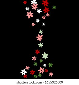 Cute Floral Pattern with Simple Small Flowers for Greeting Card or Poster. Naive Daisy Flowers in Primitive Style. Vector Background for Spring or Summer Design.
