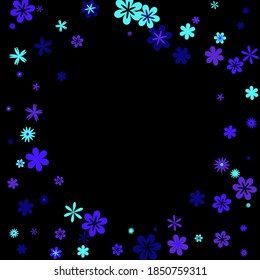 Cute Floral Pattern with Simple Small Flowers for Greeting Card or Poster. Naive Daisy Flowers in Primitive Style. Vector Background for Spring or Summer Design.
