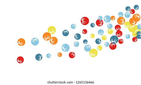 Cute Floral Pattern with Simple Stylized Berries for Greeting Card or Poster. Naive Daisy Berries in Primitive Style. Vector Background for Spring or Summer Design.