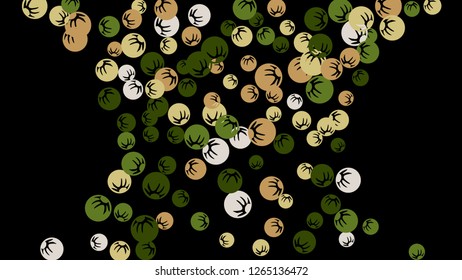 Cute Floral Pattern with Simple Stylized Berries for Greeting Card or Poster. Naive Daisy Berries in Primitive Style. Vector Background for Spring or Summer Design.