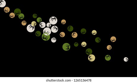 Cute Floral Pattern with Simple Stylized Berries for Greeting Card or Poster. Naive Daisy Berries in Primitive Style. Vector Background for Spring or Summer Design.