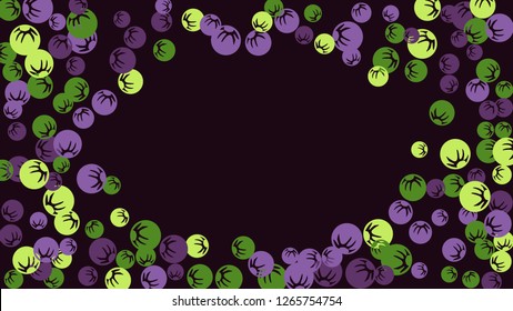 Cute Floral Pattern with Simple Stylized Berries for Greeting Card or Poster. Naive Daisy Berries in Primitive Style. Vector Background for Spring or Summer Design.