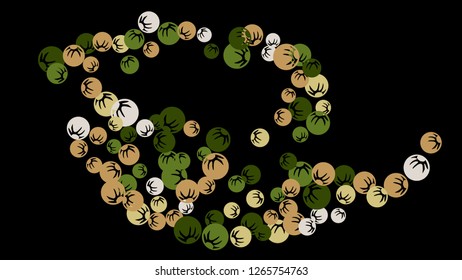 Cute Floral Pattern with Simple Stylized Berries for Greeting Card or Poster. Naive Daisy Berries in Primitive Style. Vector Background for Spring or Summer Design.