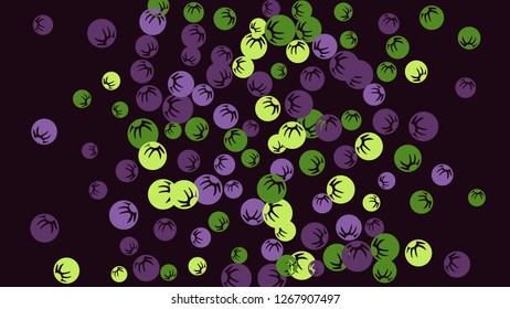 Cute Floral Pattern with Simple Stylized Berries for Greeting Card or Poster. Naive Daisy Berries in Primitive Style. Vector Background for Spring or Summer Design.
