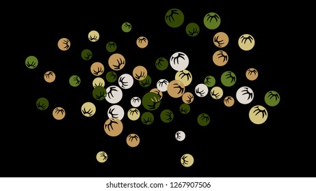 Cute Floral Pattern with Simple Stylized Berries for Greeting Card or Poster. Naive Daisy Berries in Primitive Style. Vector Background for Spring or Summer Design.