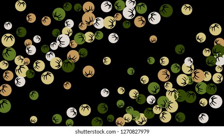 Cute Floral Pattern with Simple Stylized Berries for Greeting Card or Poster. Naive Daisy Berries in Primitive Style. Vector Background for Spring or Summer Design.
