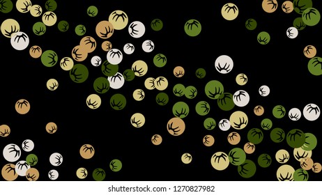 Cute Floral Pattern with Simple Stylized Berries for Greeting Card or Poster. Naive Daisy Berries in Primitive Style. Vector Background for Spring or Summer Design.
