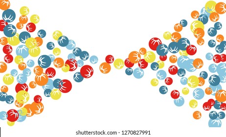 Cute Floral Pattern with Simple Stylized Berries for Greeting Card or Poster. Naive Daisy Berries in Primitive Style. Vector Background for Spring or Summer Design.
