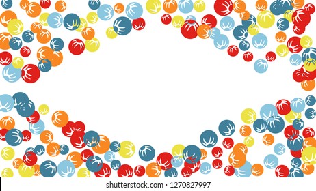 Cute Floral Pattern with Simple Stylized Berries for Greeting Card or Poster. Naive Daisy Berries in Primitive Style. Vector Background for Spring or Summer Design.
