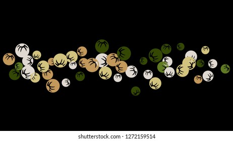 Cute Floral Pattern with Simple Stylized Berries for Greeting Card or Poster. Naive Daisy Berries in Primitive Style. Vector Background for Spring or Summer Design.
