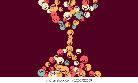 Cute Floral Pattern with Simple Stylized Berries for Greeting Card or Poster. Naive Daisy Berries in Primitive Style. Vector Background for Spring or Summer Design.
