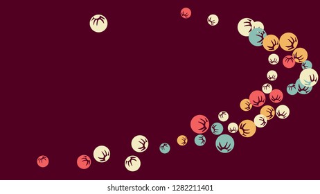 Cute Floral Pattern with Simple Stylized Berries for Greeting Card or Poster. Naive Daisy Berries in Primitive Style. Vector Background for Spring or Summer Design.
