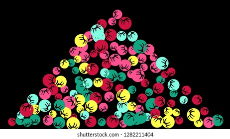Cute Floral Pattern with Simple Stylized Berries for Greeting Card or Poster. Naive Daisy Berries in Primitive Style. Vector Background for Spring or Summer Design.
