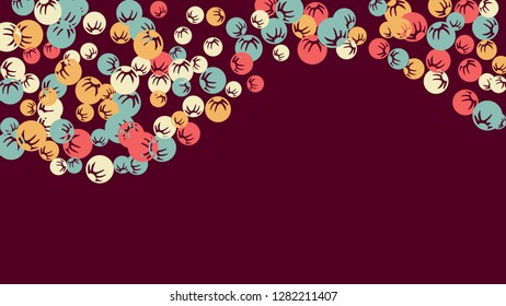 Cute Floral Pattern with Simple Stylized Berries for Greeting Card or Poster. Naive Daisy Berries in Primitive Style. Vector Background for Spring or Summer Design.
