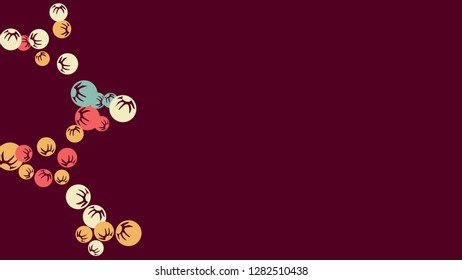 Cute Floral Pattern with Simple Stylized Berries for Greeting Card or Poster. Naive Daisy Berries in Primitive Style. Vector Background for Spring or Summer Design.
